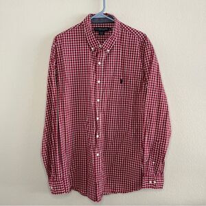 U.S. Polo Assn. Long Sleeve Plaid Button-Down Shirt XL 100% Cotton EUC
